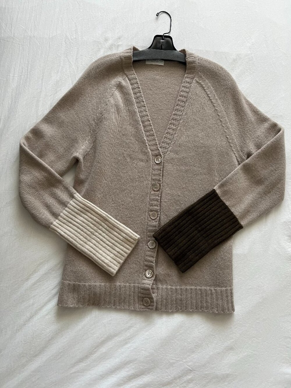 Majestic Filatures Color-Block Knit Wool Cashmere Cardigan Size 1/Small